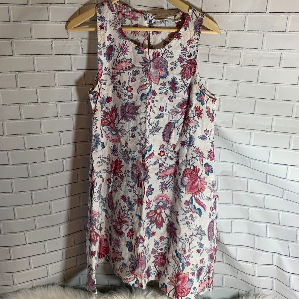 Rachel Zoe 100% Linen Printed Shift Dress Size M